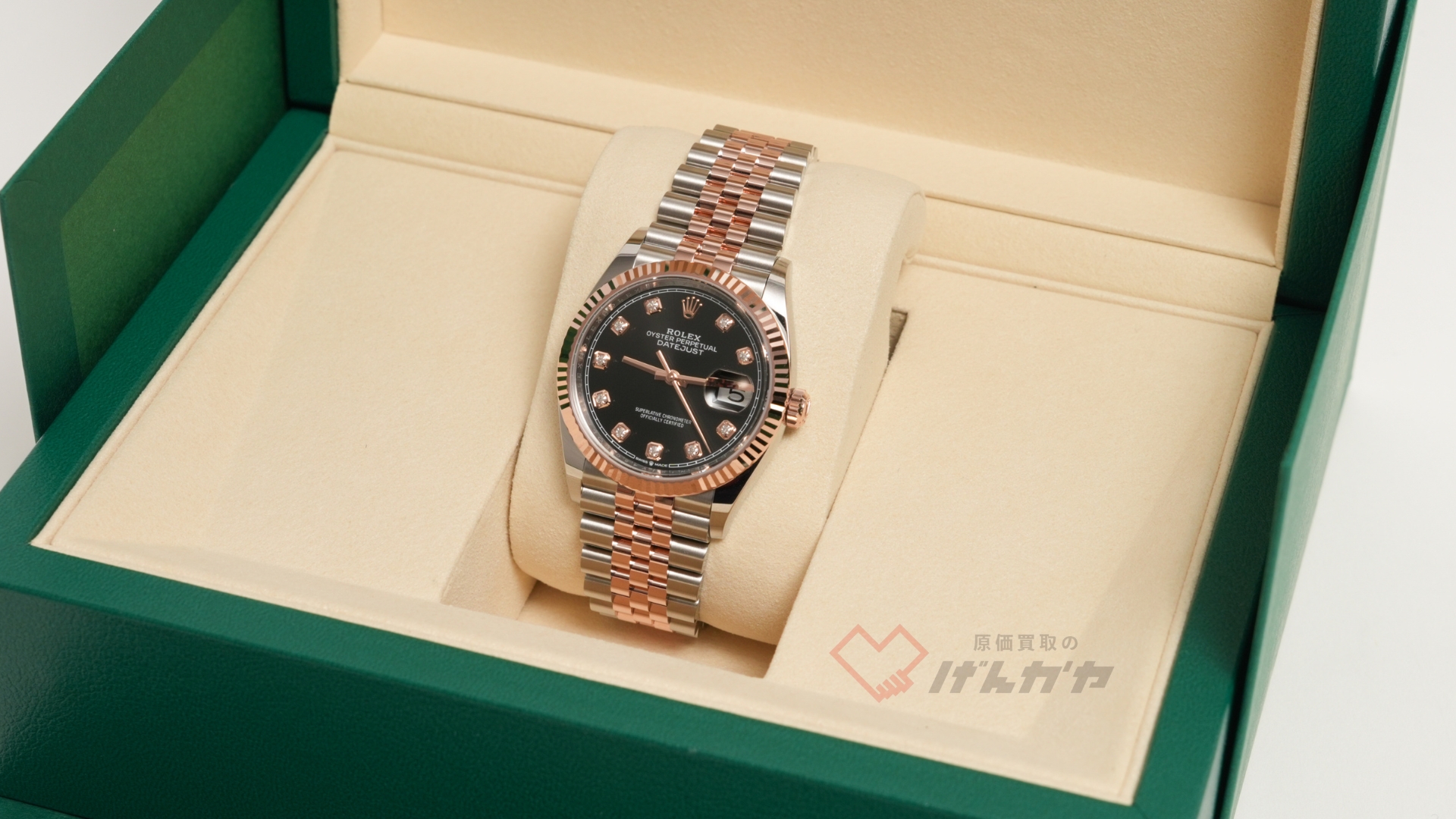 ロレックス　デイトジャスト　126231G　PG×SS/AT　黒文字盤