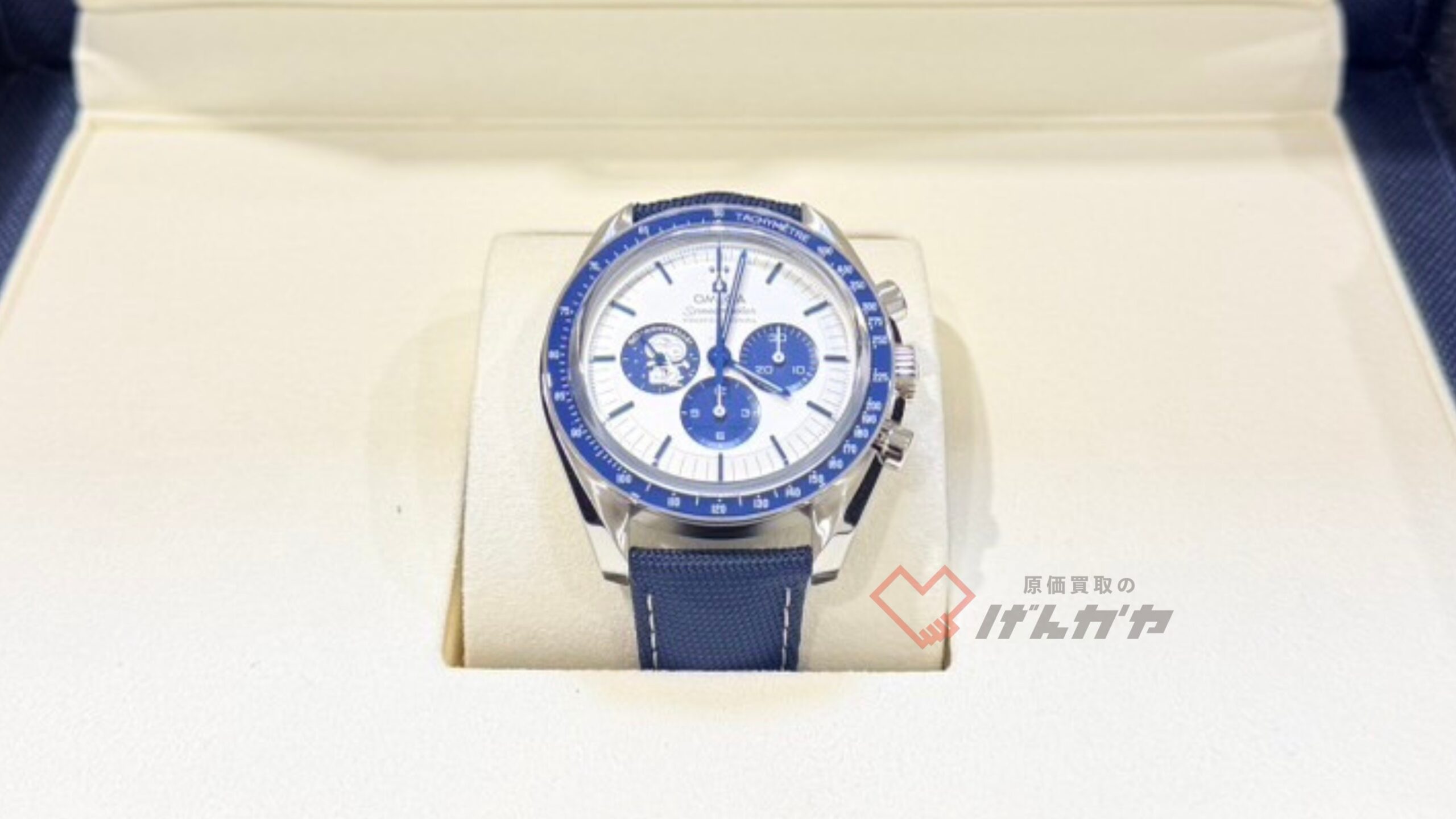 オメガスピードマスター スヌーピーアワード50周年記念 310.32.42.50.02.001  SS SS×ラバー 手巻き シルバー文字盤