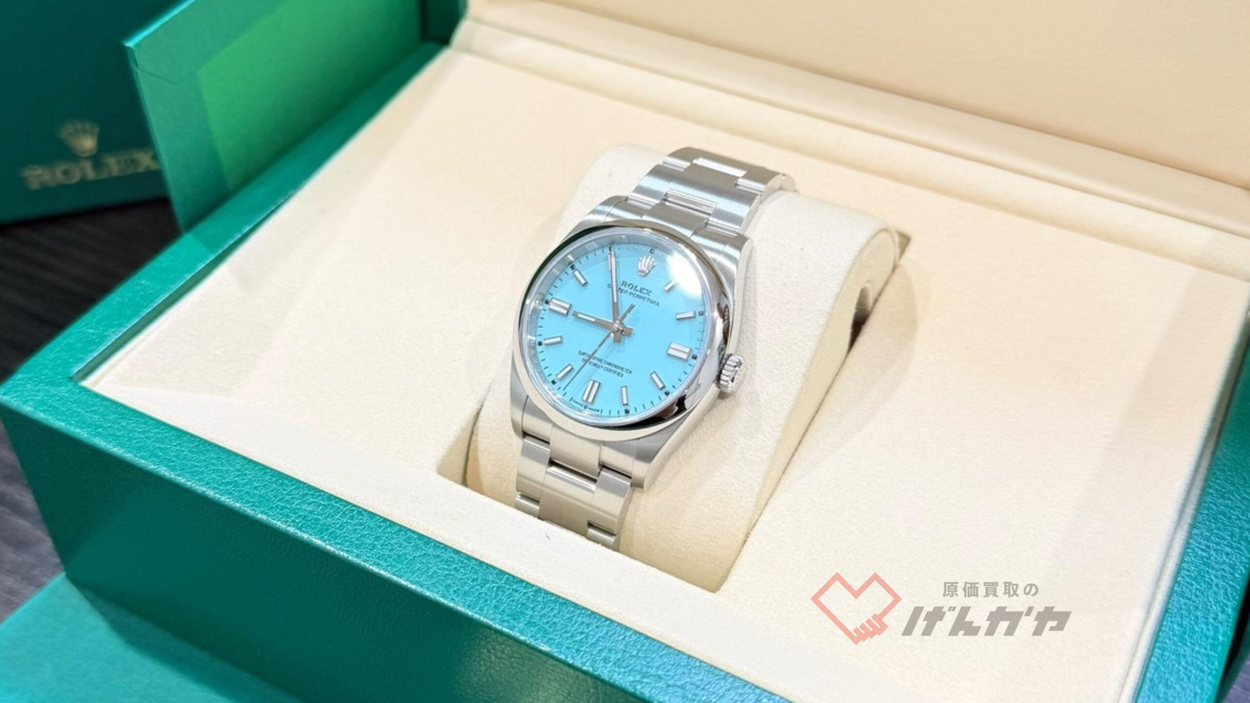 ロレックス　オイスターパーペチュアル　126000　　SS/AT　ターコイズ文字盤