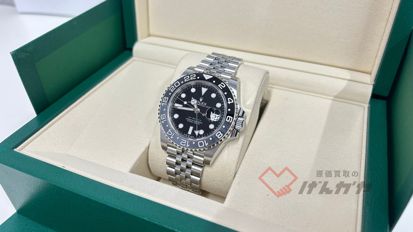 ロレックス　GMTマスターⅡ　126710GRNR　SS/AT　黒文字盤